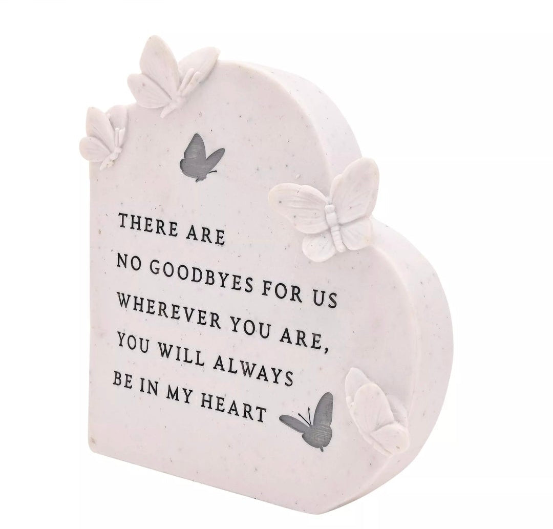 Thoughts of You Butterfly Graveside Standing Heart - No Goodbyes