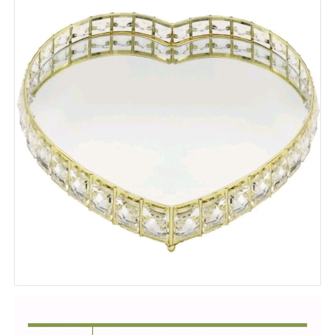 Gold Crystal Heart Tray