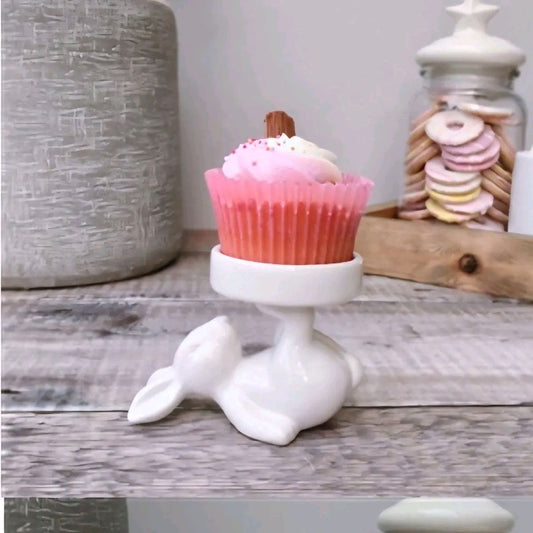 Ceramic Rabbit Candle Holder / Cupcake Holder