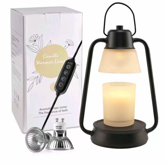 candle warmer electric lamp black frosted glass