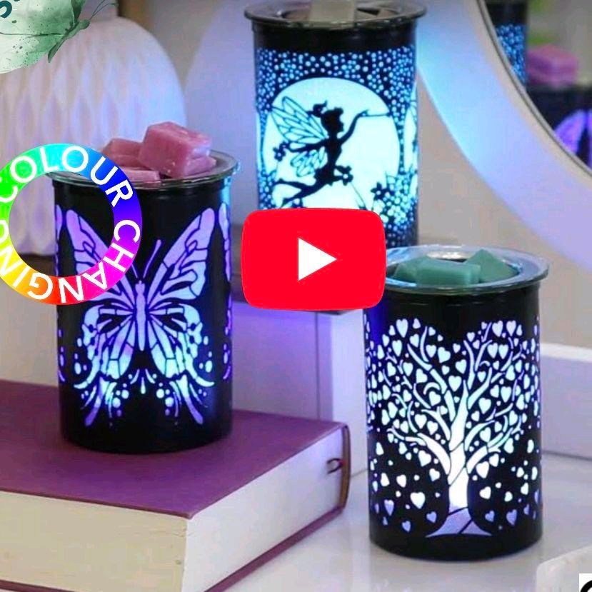 LED  wax Melter Butterfly - Black 12cm wax burner colour changing Ornaments Decor electric Fragrance Aroma