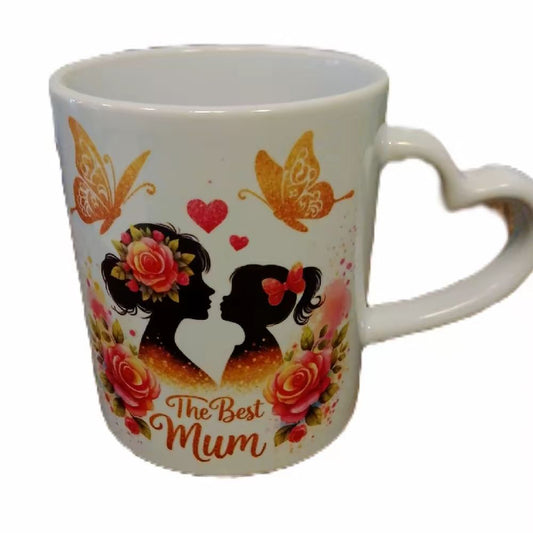 The Best Mum Heart Handled Mug
