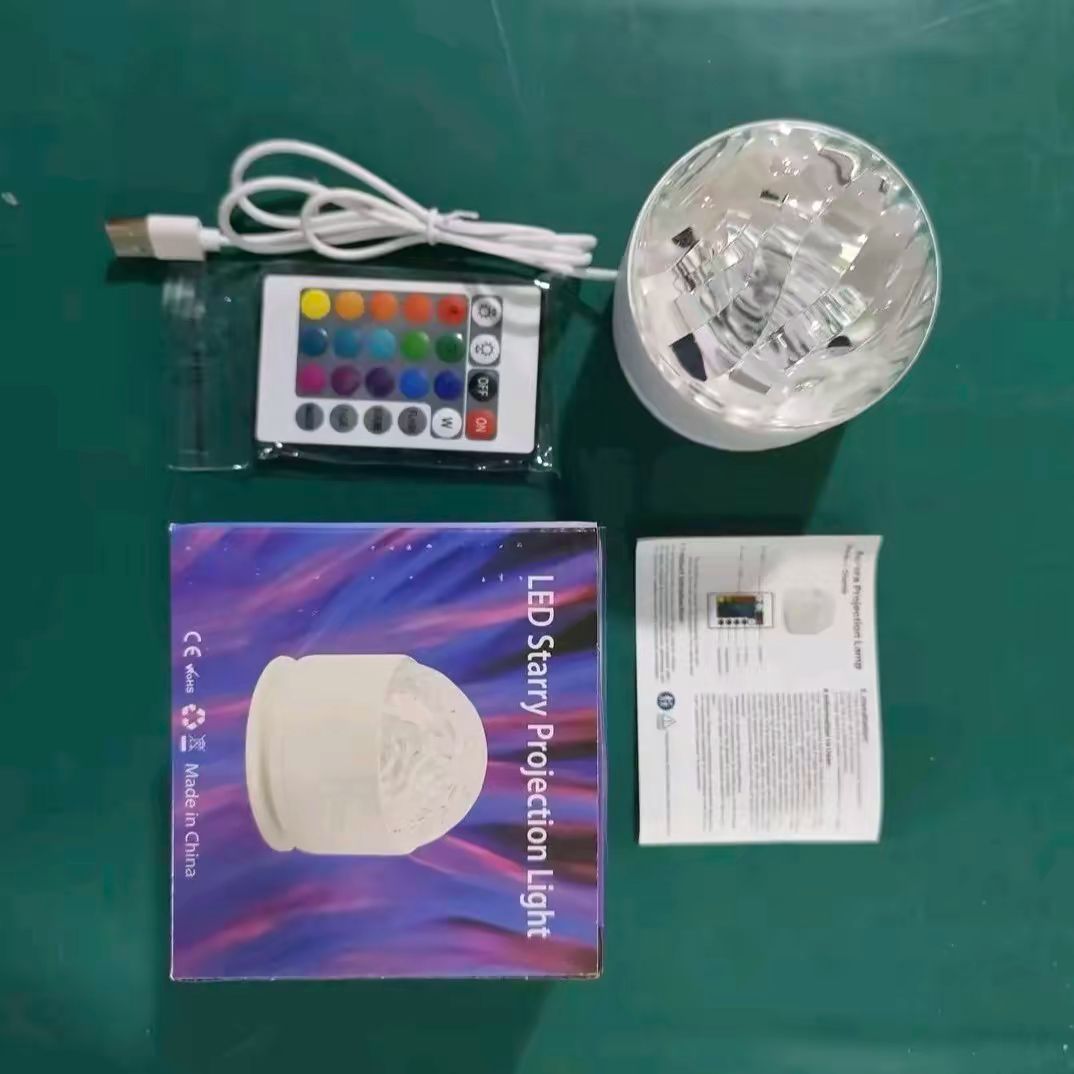 Aurora/Water Ripple Light with Remote Control, 16 Colors LED Night Lamp, USB Rechargeable, Northern Lights Ambient Light