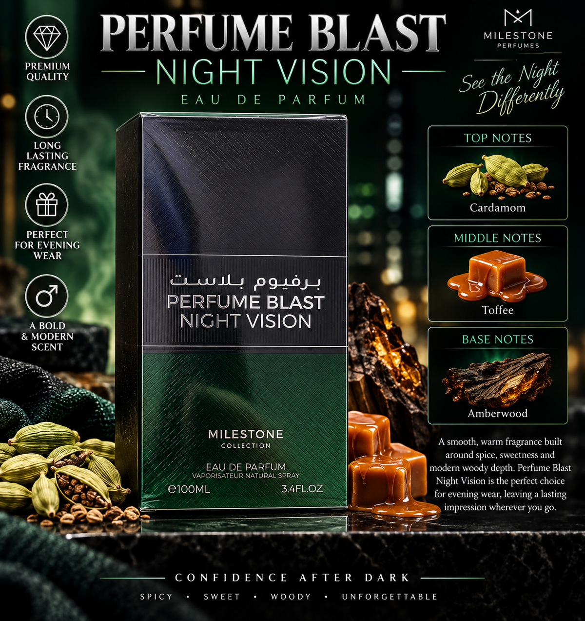 Perfume Blast Night Vision | Eau De Parfum 100ml | by Milestone Perfumes