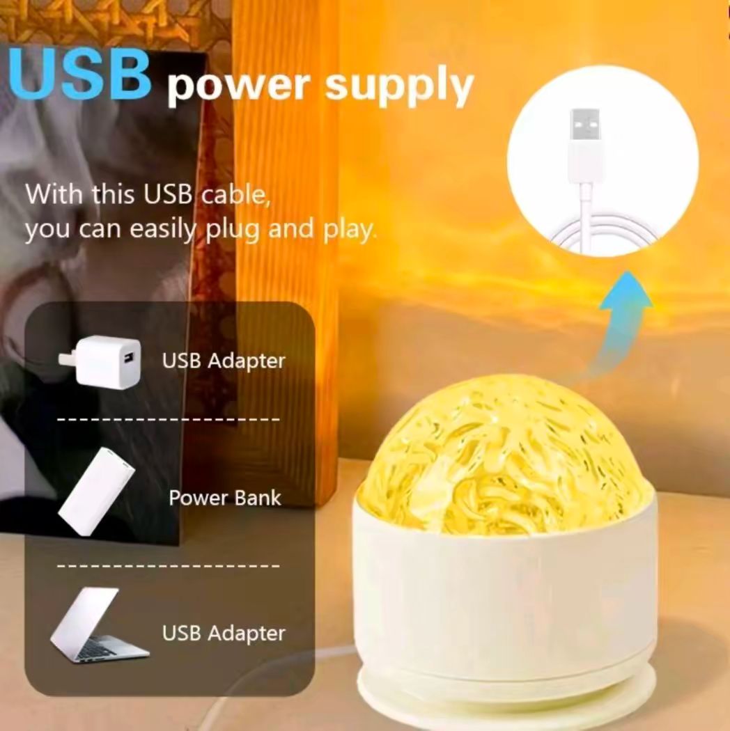 Aurora/Water Ripple Light with Remote Control, 16 Colors LED Night Lamp, USB Rechargeable, Northern Lights Ambient Light