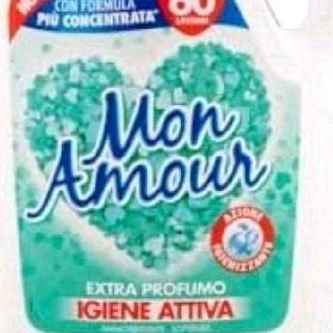 Mon Amour Active Hygiene Softener 3L 60 Washes Extra Perfume Igiene Attiva Concentrated Formula Household