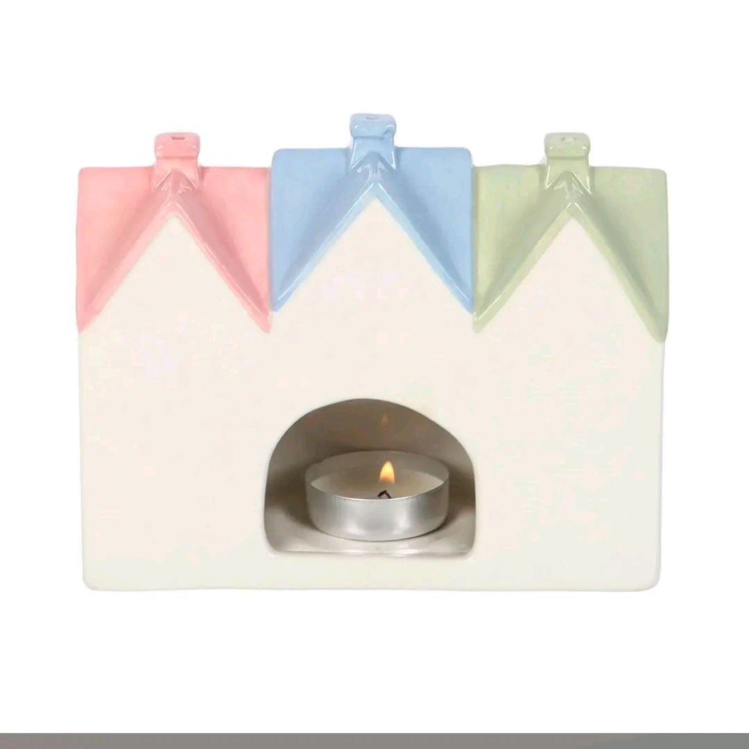 Pastel House Shaped Incense Cone Burner/Tealight Holder