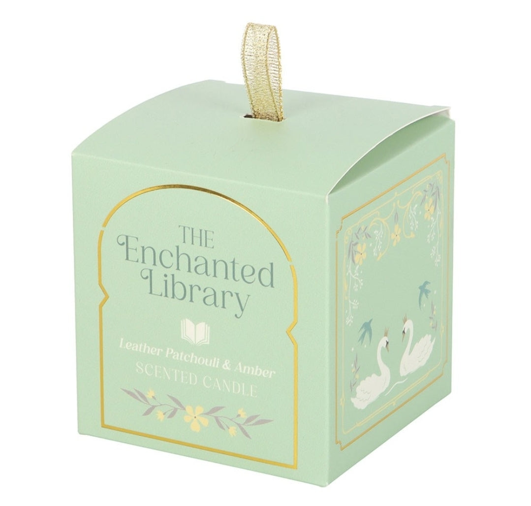 The Enchanted Library Leather, Patchouli & Amber Candle