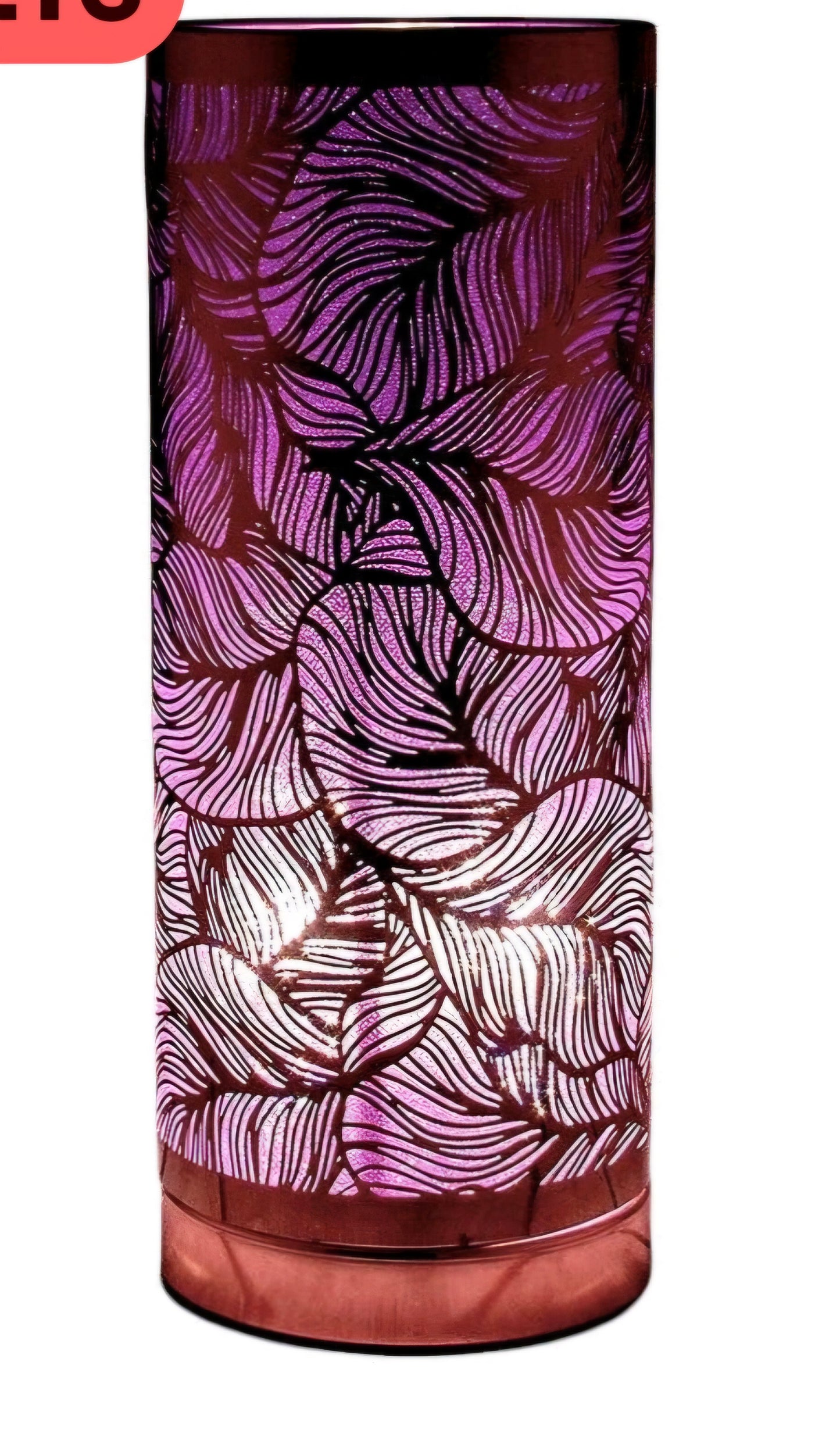 Artistic Pink leaf wax burner aroma lamp - Durable metal design