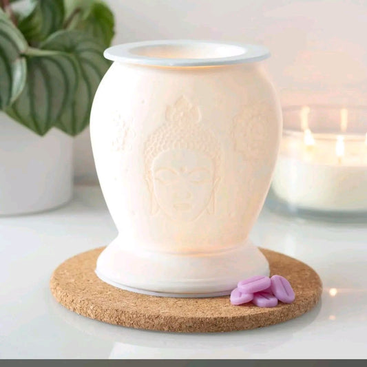 White Ceramic Buddha Electric Oil Burner