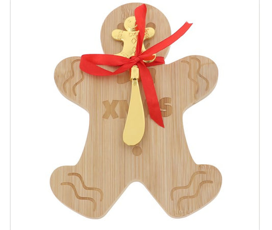 Christmas Cheer Gingerbread Board and Knife