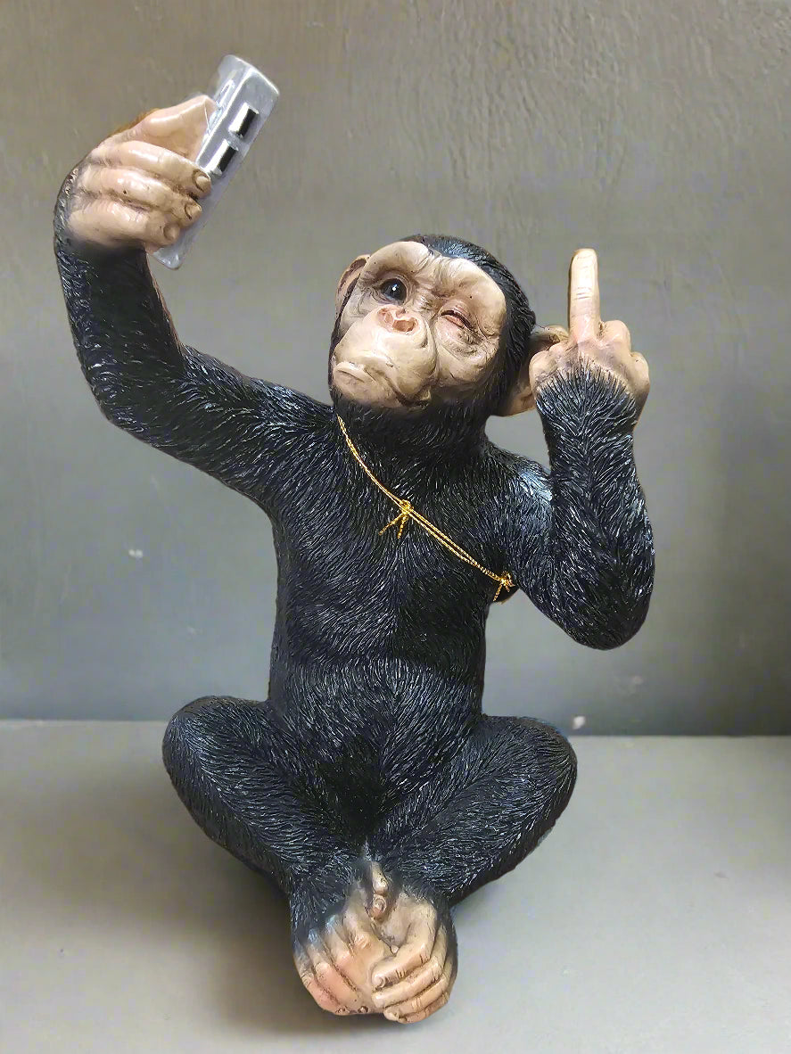 Cheeky Monkey Chimp Selfie Statue