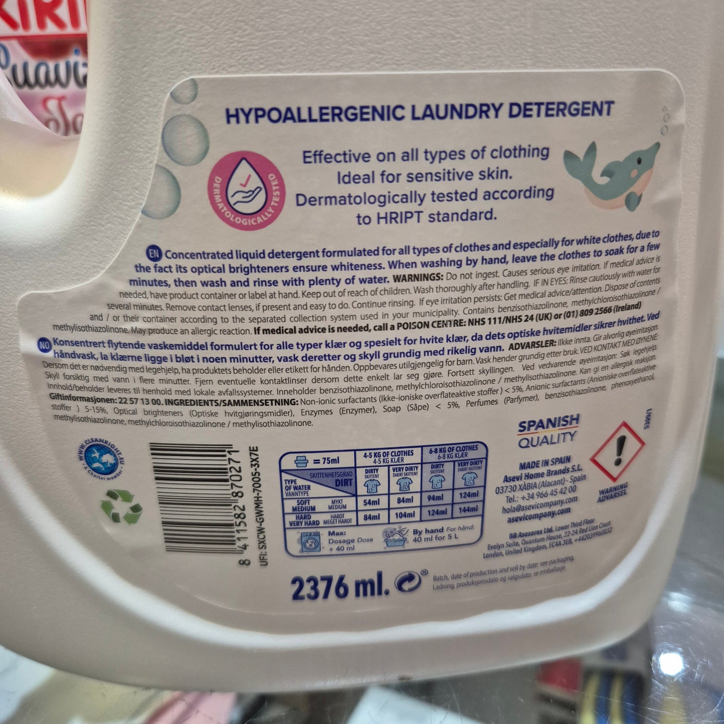 Asevi Laundry Detergent Wash Gel 44 Wash - Baby