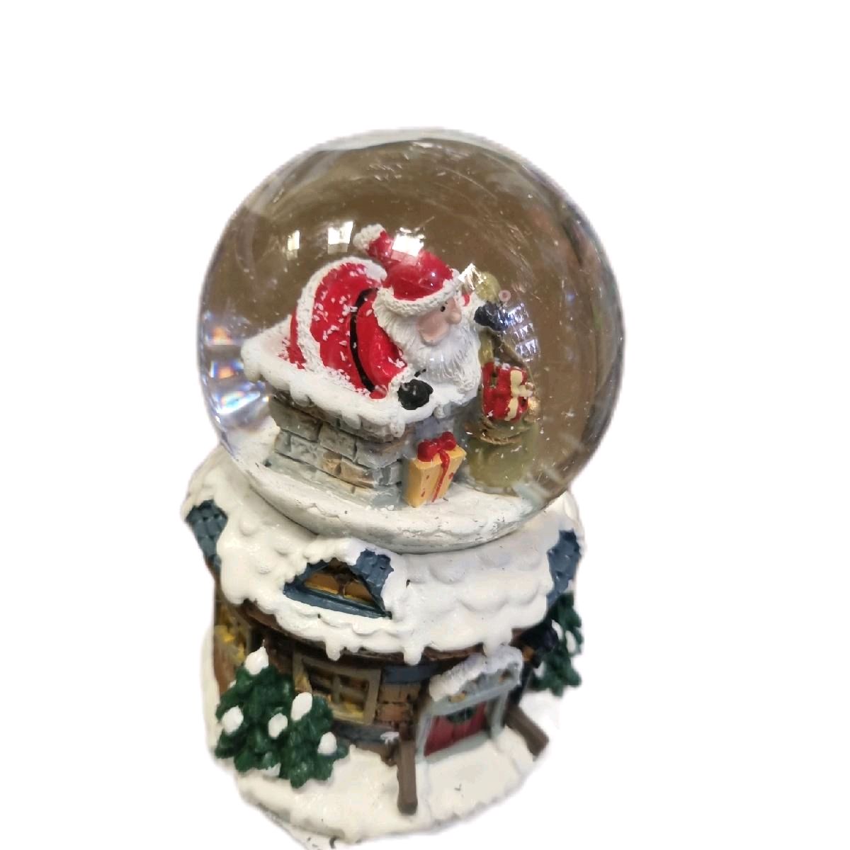 Santa & Chimney Snow Globe - Christmas Decoration Ornaments