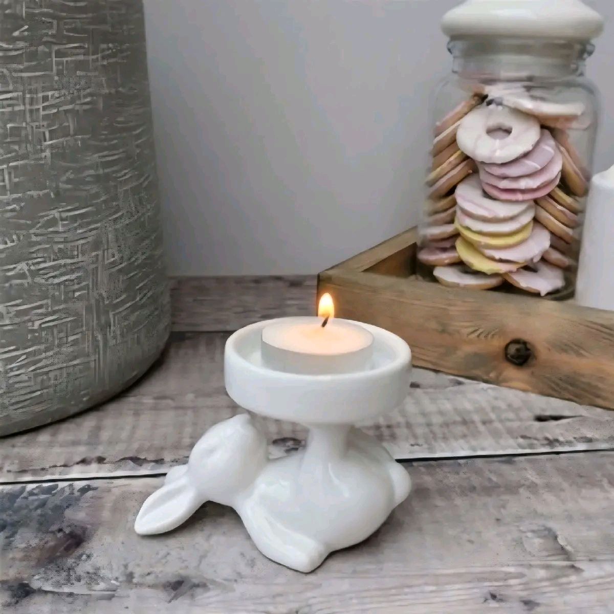 Ceramic Rabbit Candle Holder / Cupcake Holder