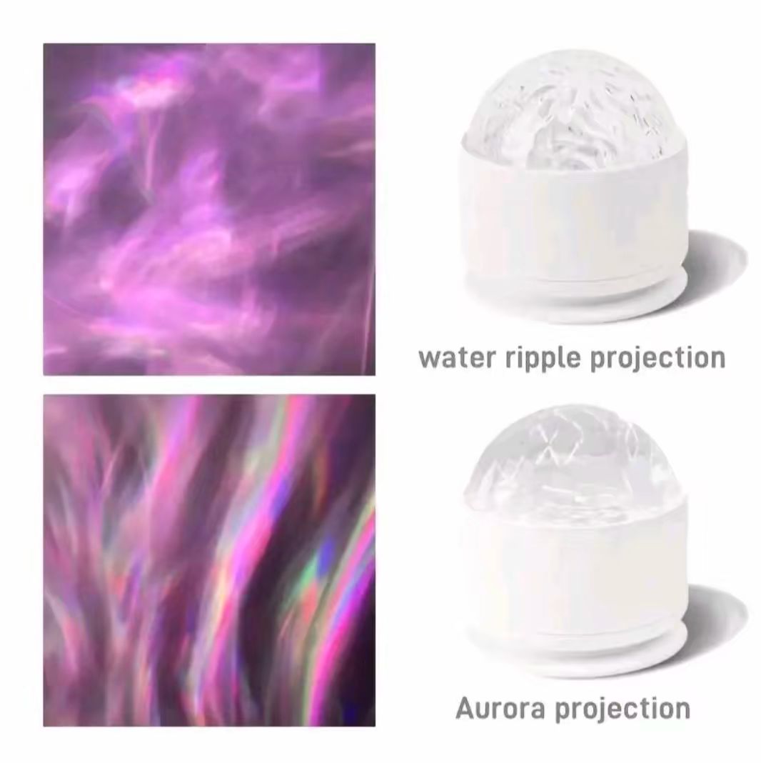Aurora/Water Ripple Light with Remote Control, 16 Colors LED Night Lamp, USB Rechargeable, Northern Lights Ambient Light
