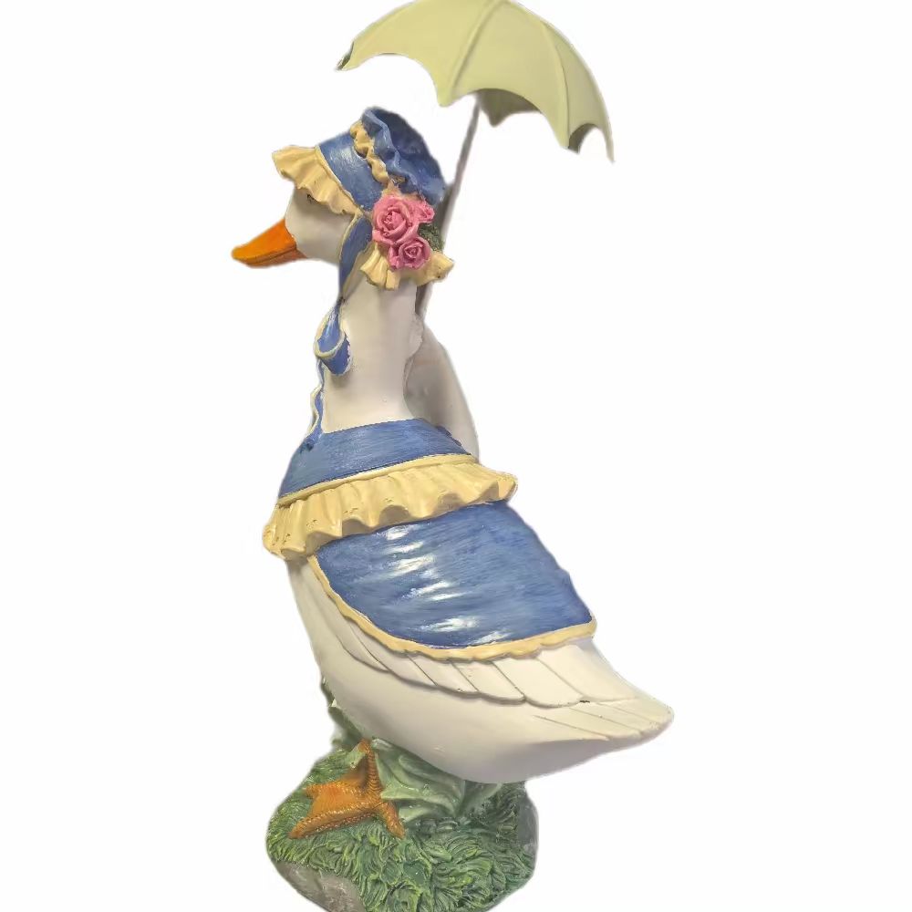 Lady Duck in Bonnet with Umbrella