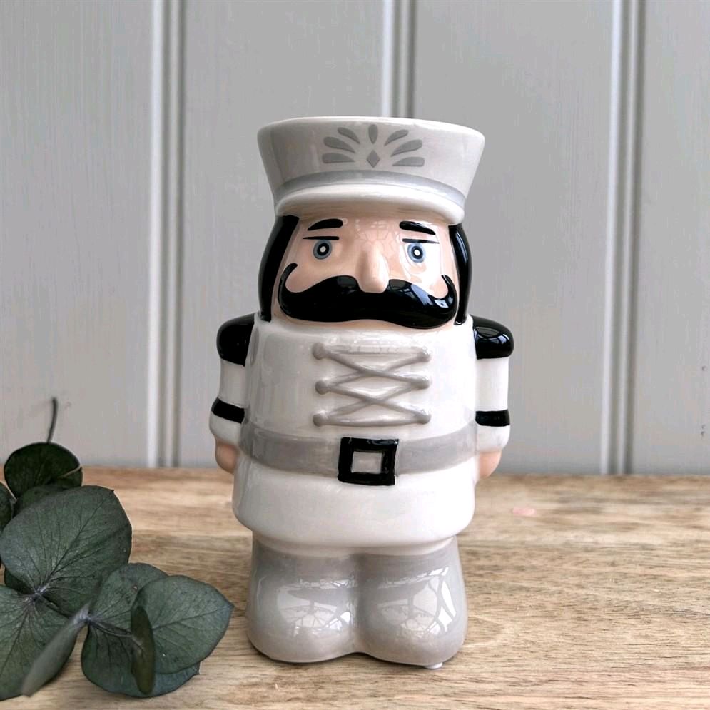 Nutcracker Christmas Melter / Oil Burner 13.5cm - White Christmas Decor Aroma