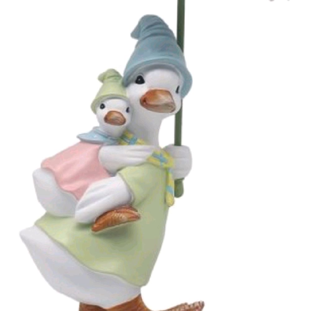 Rainy Duck With Baby duck  Figurine  home decor statue ornament Gift