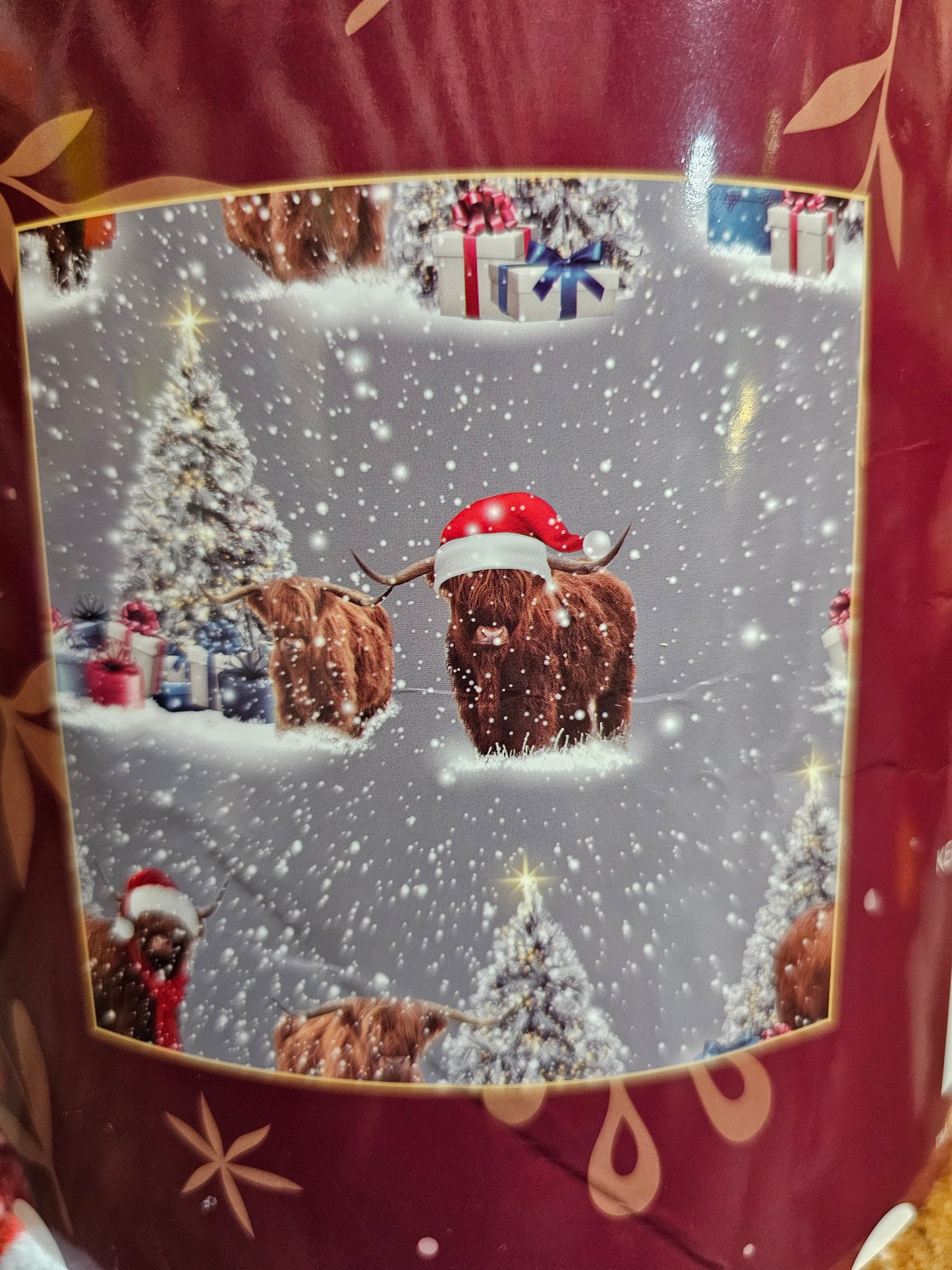 Super soft Highland cow Christmas Throw King size