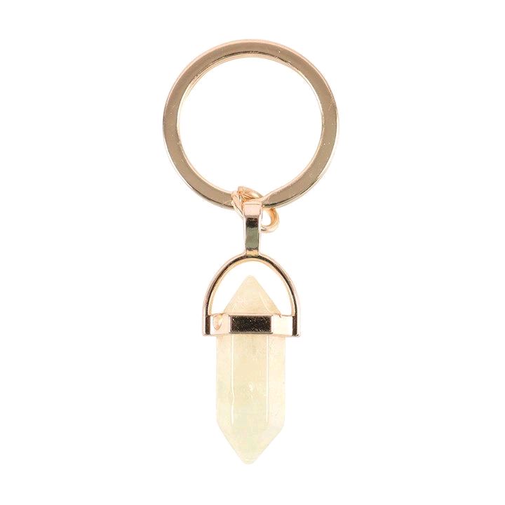 Crystal Stone on Gold colour Keyring