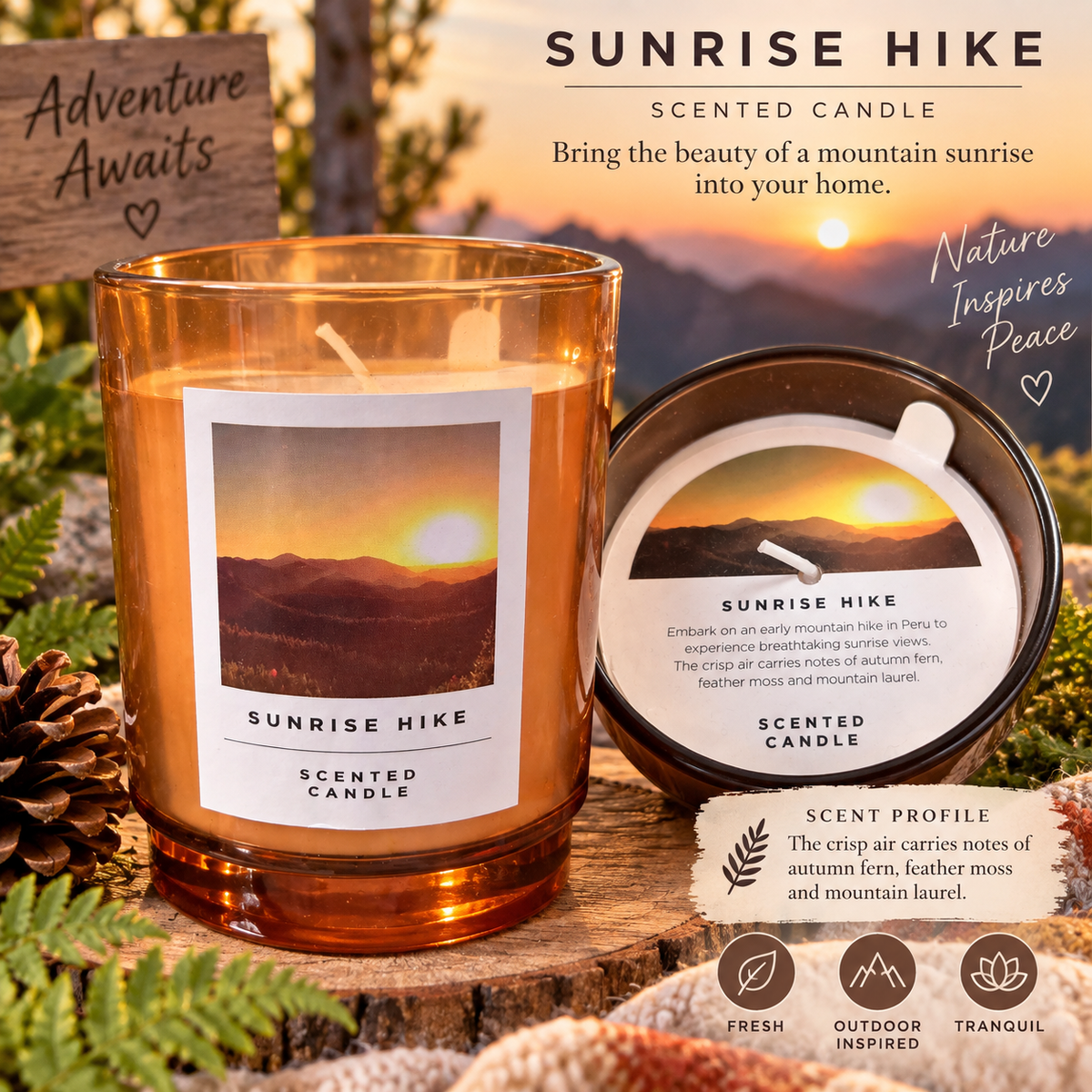 Sunrise hike scented candle
