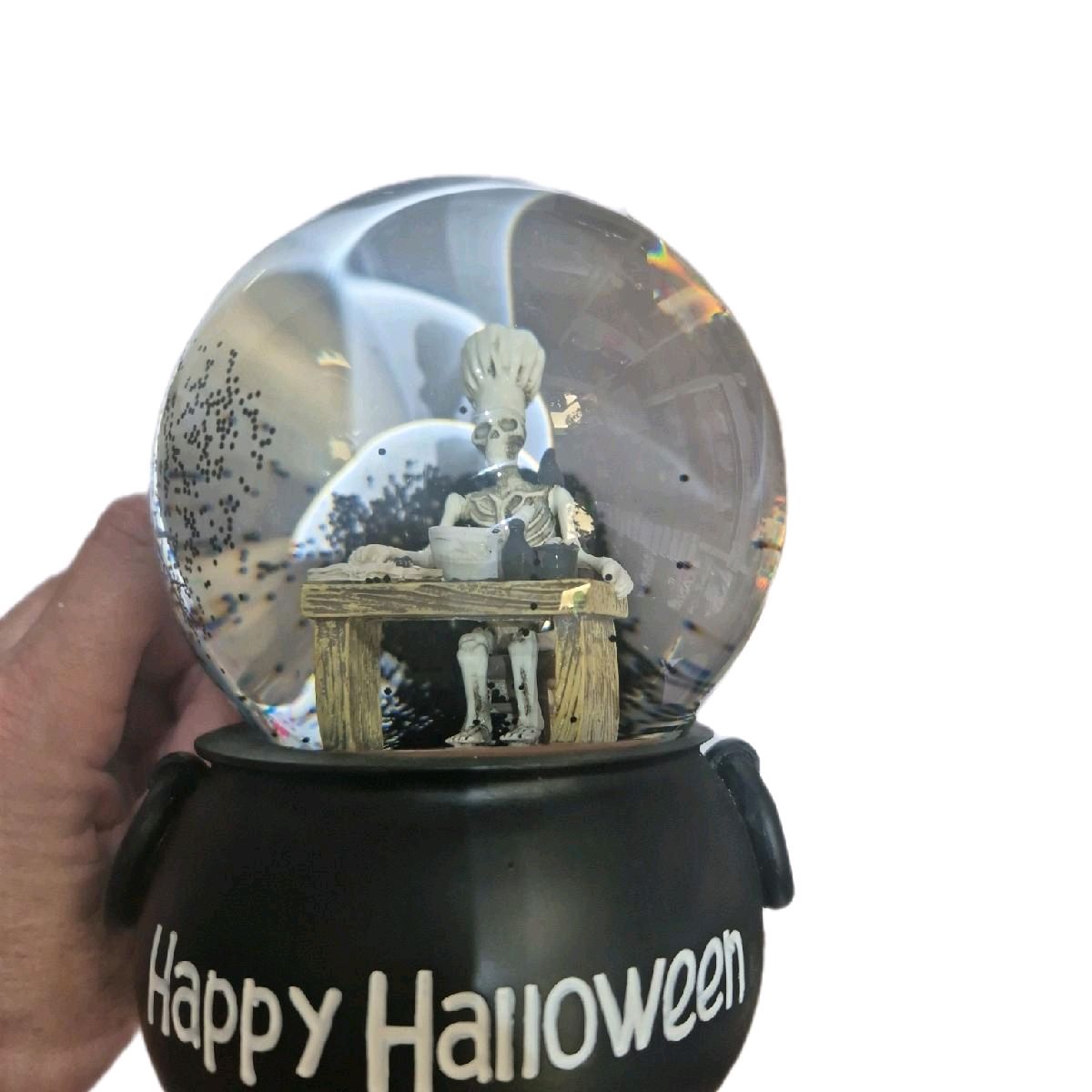 Halloween snowglobe with skeleton  chef