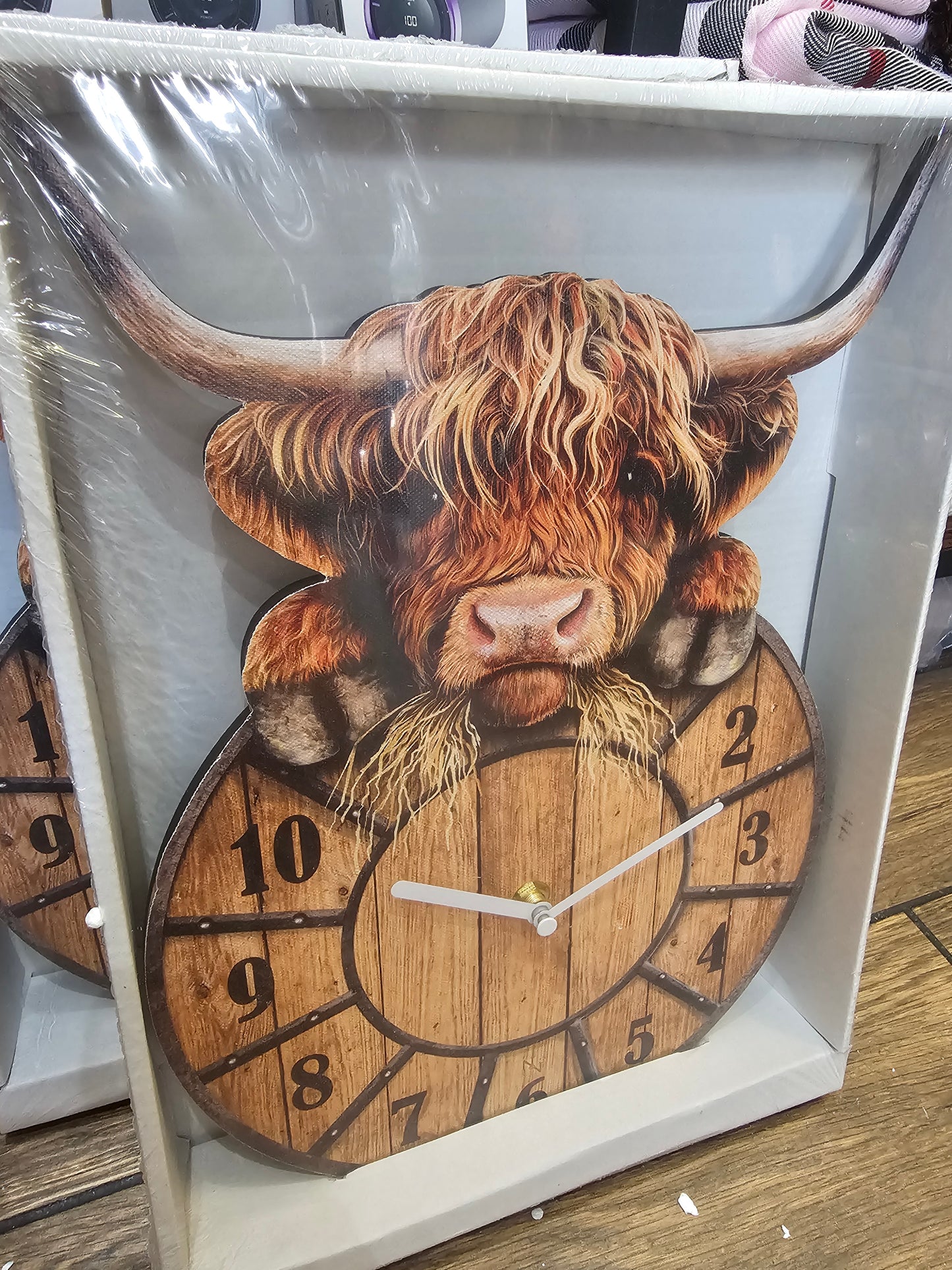 Highland Cow MDF Wall Clock