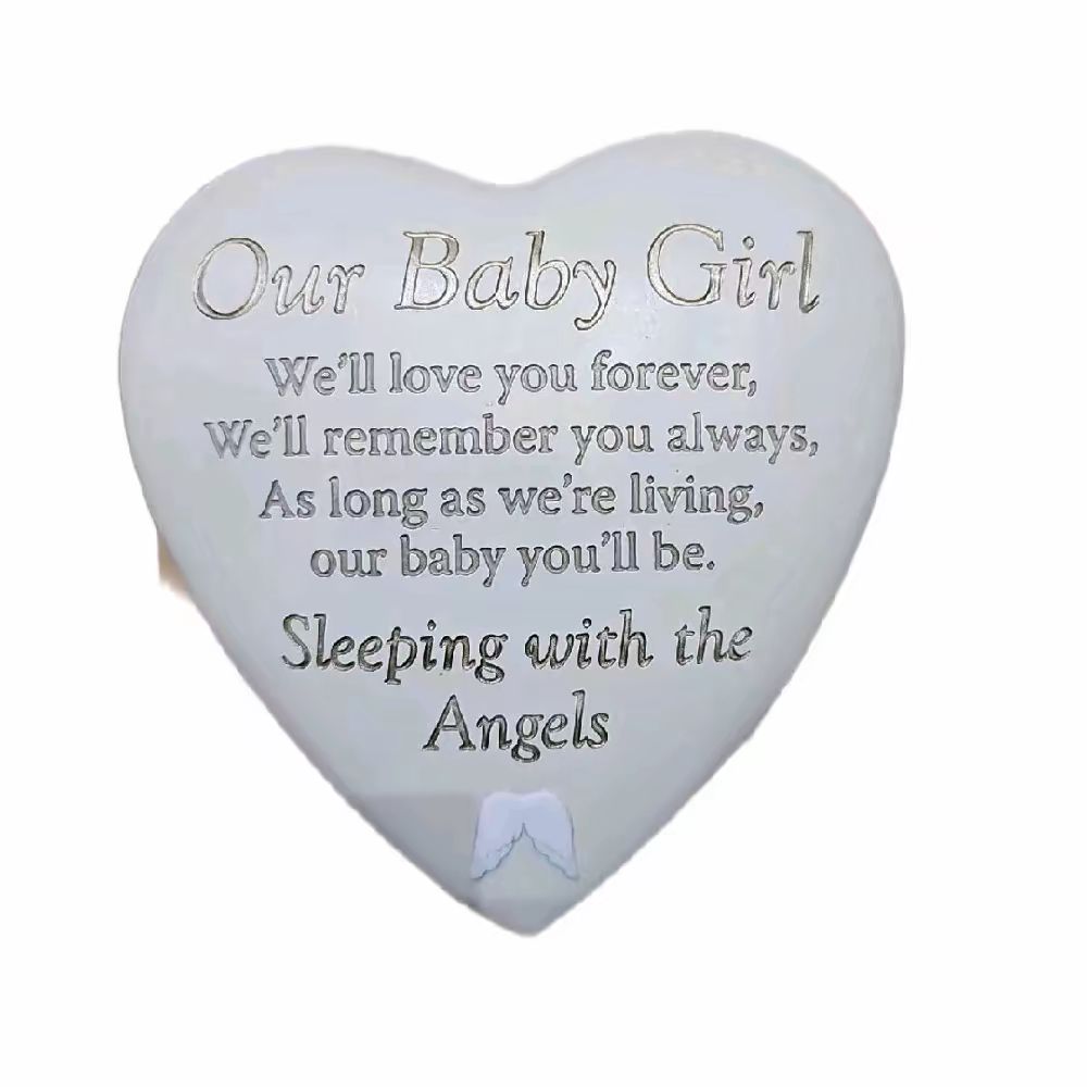 Thoughts of you, Angel baby Graveside heart plaque