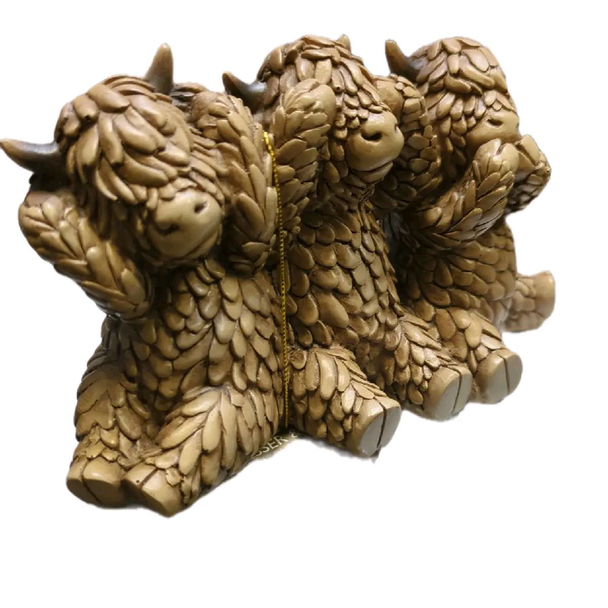 Highland Cow Ornament - Hear no Evil, See no Evil, Speak no Evil
