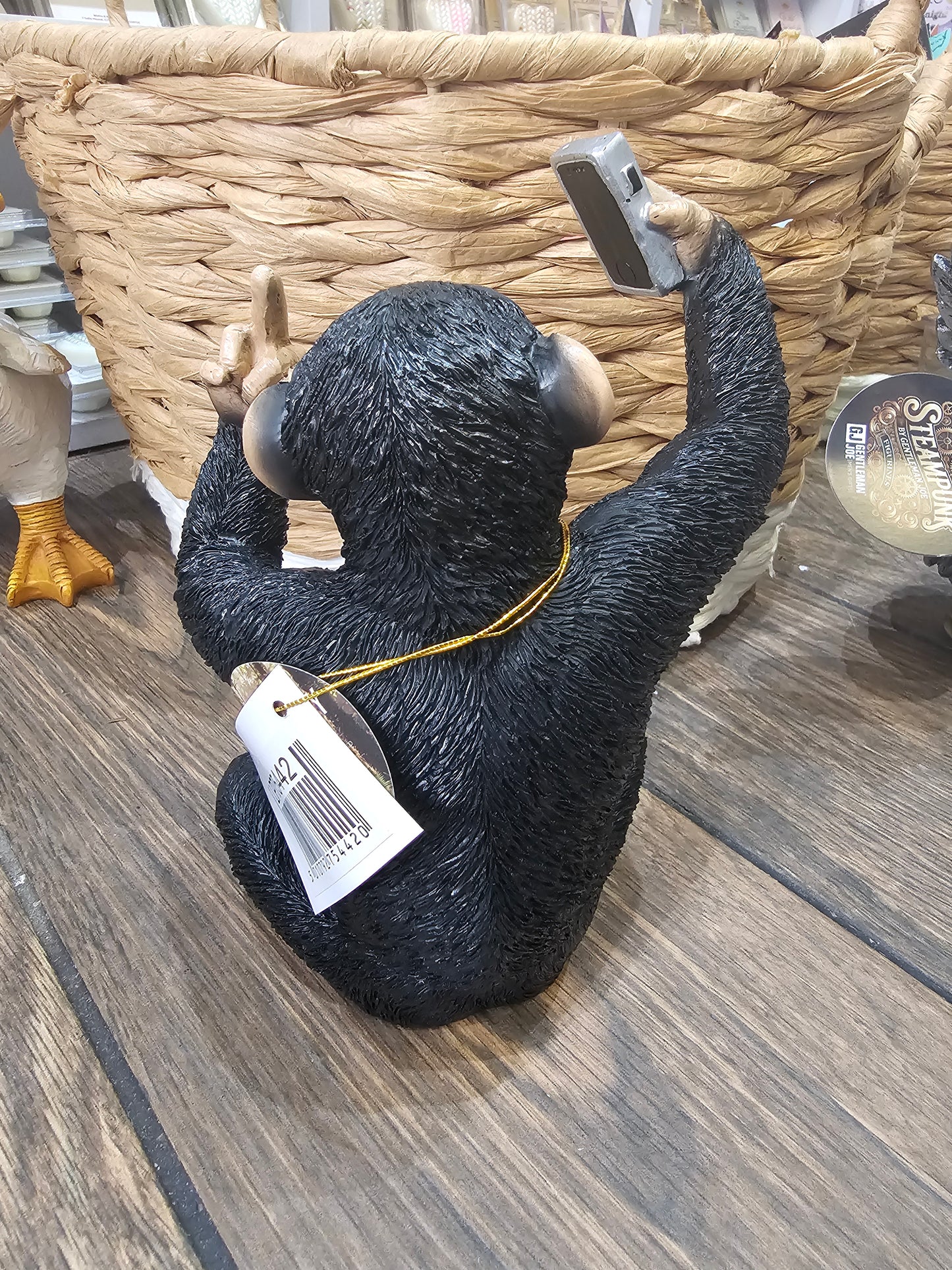 Cheeky Monkey Chimp Selfie Statue