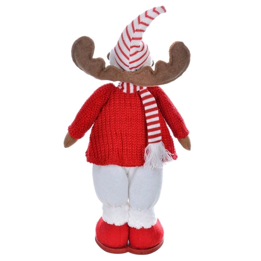 42cm Red Standing Reindeer Christmas Decoration - Festive Home Decor