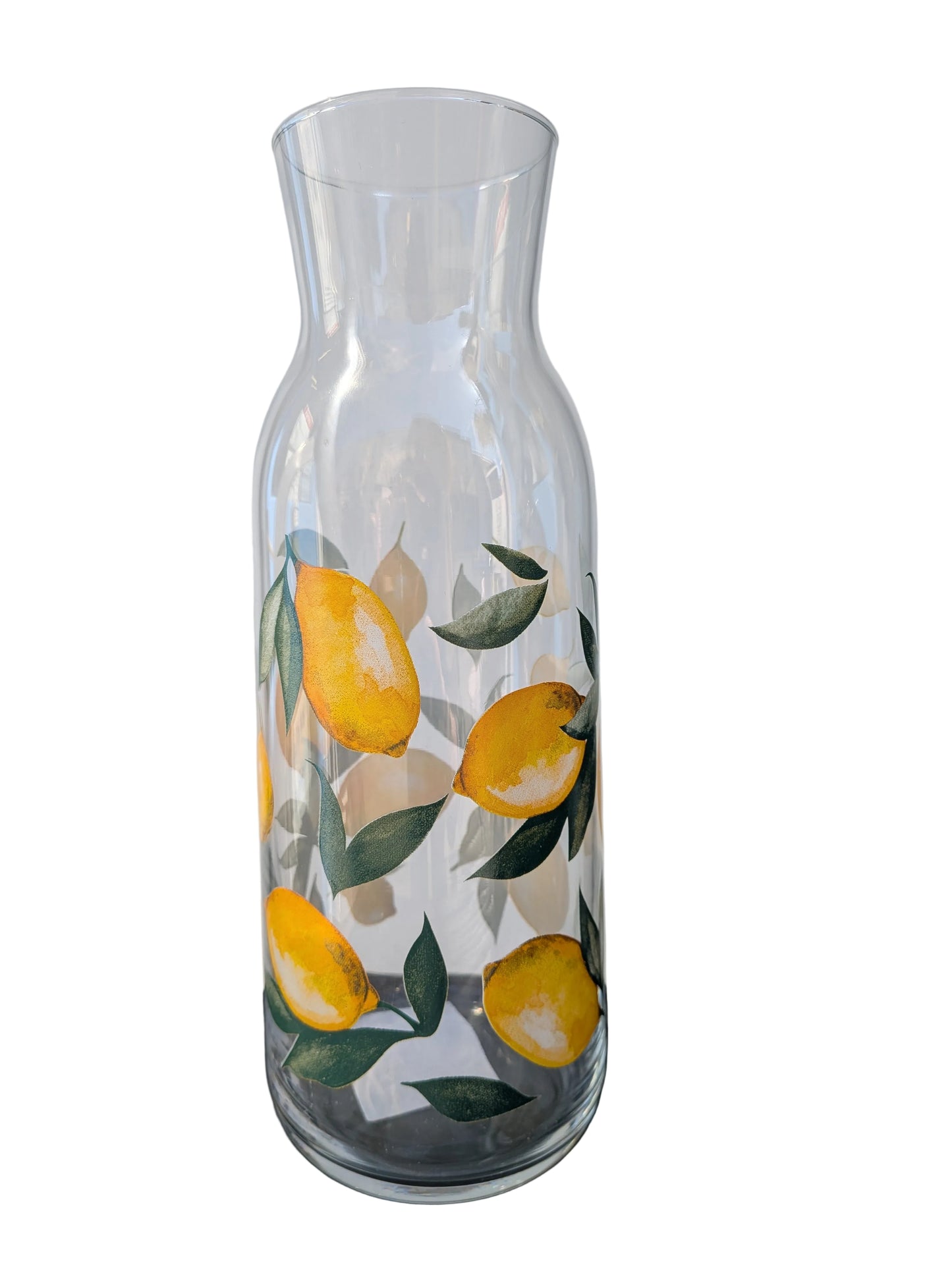 Home Palermo carafe featuring a decorative yellow lemon and green leaf design