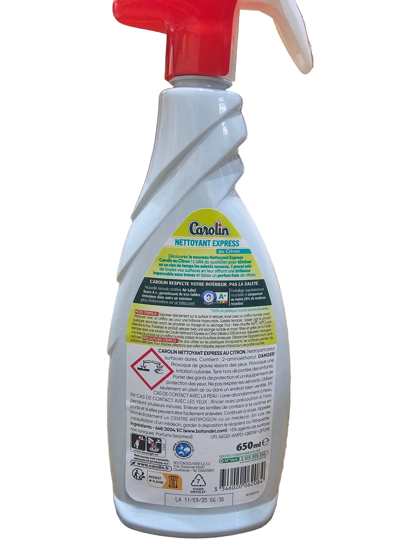 Carolin Nettoyant Express (Express Cleaner) with a lemon scent