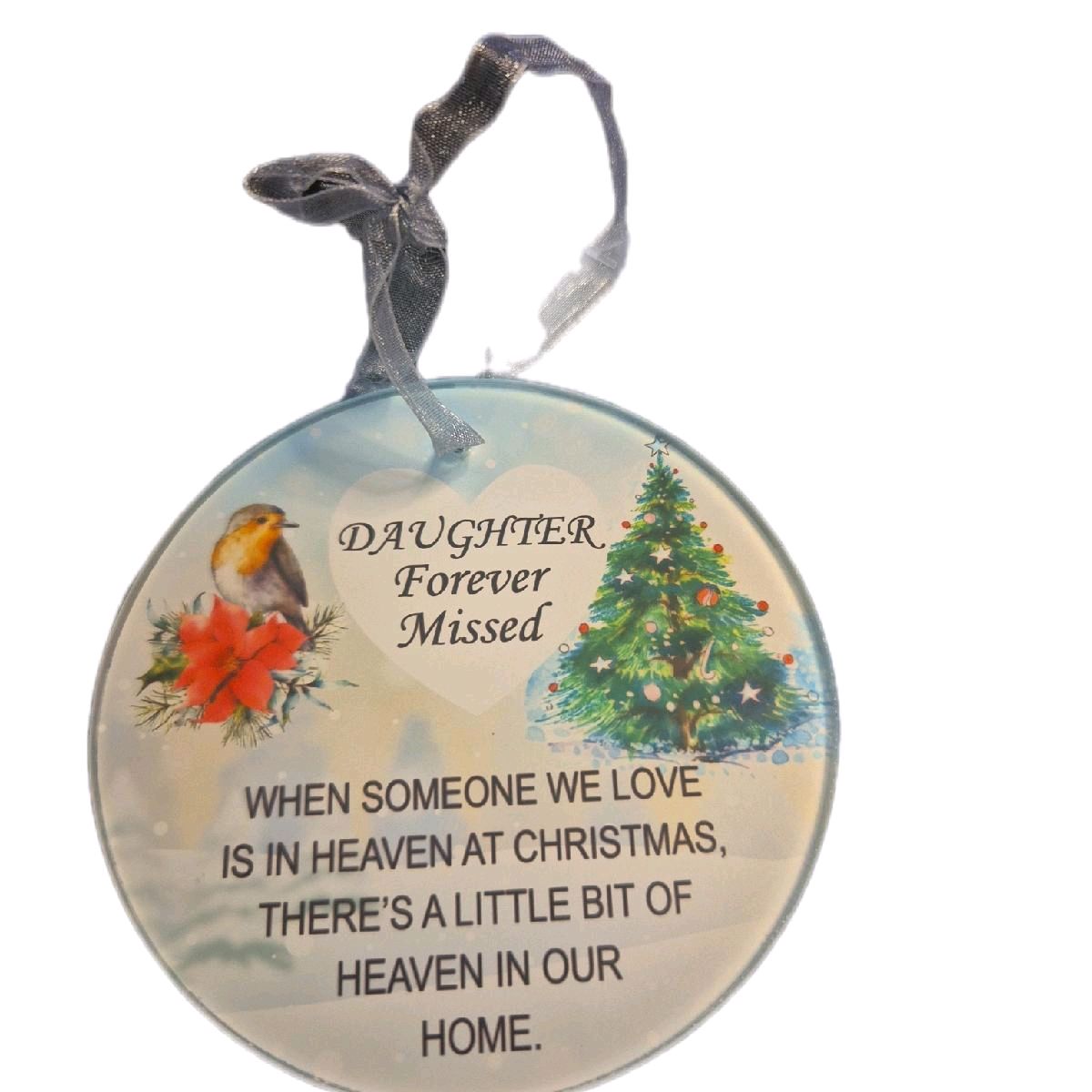 Xmas Robin Tree Hanging Disc - Hangable Decor various Ornaments Decoration