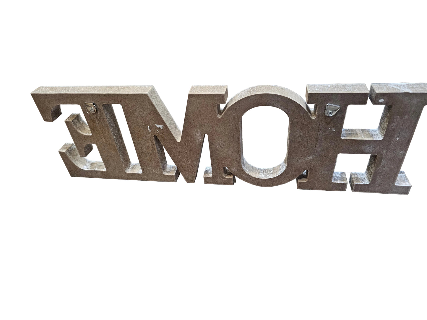 Rustic wooden "HOME" sign with a weathered finish