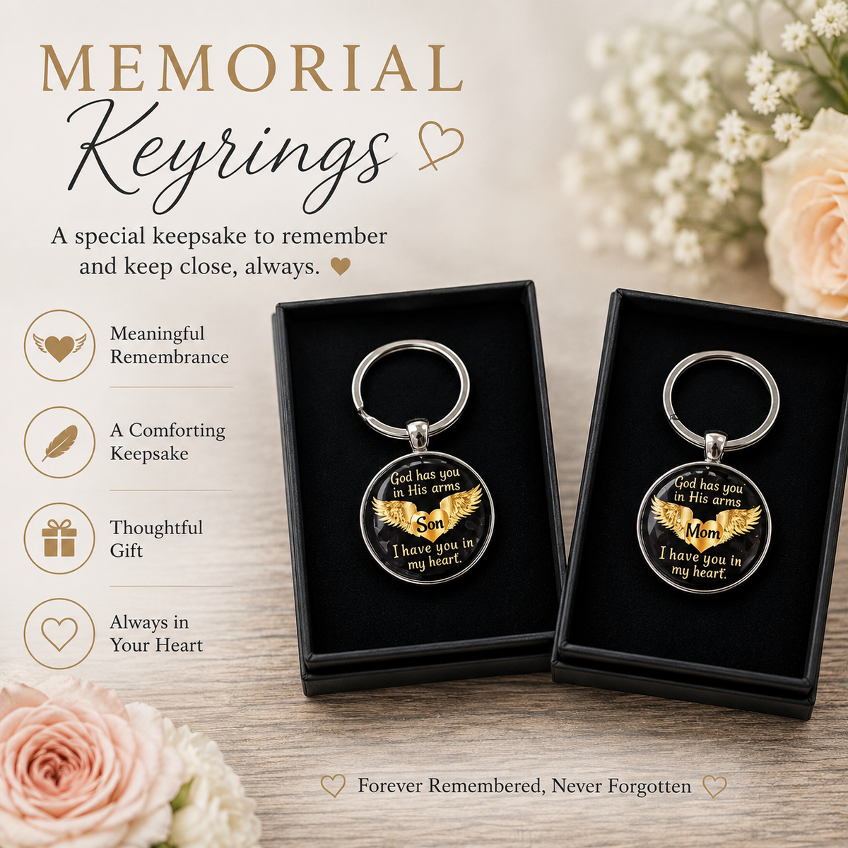 Memorial keyring, 2 variants