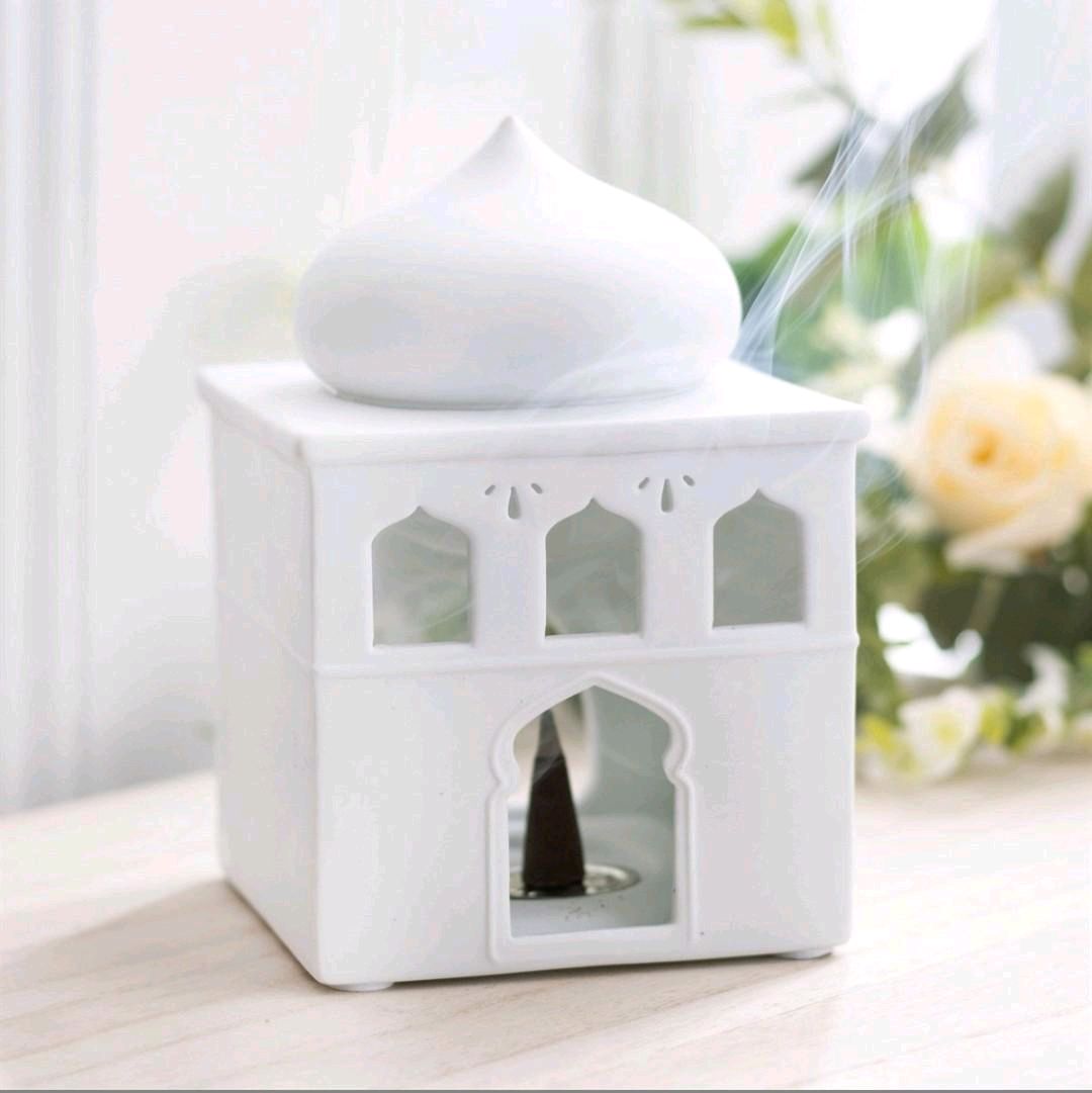 White Mosque Oil/incense burner Decor Fragrance Ornaments