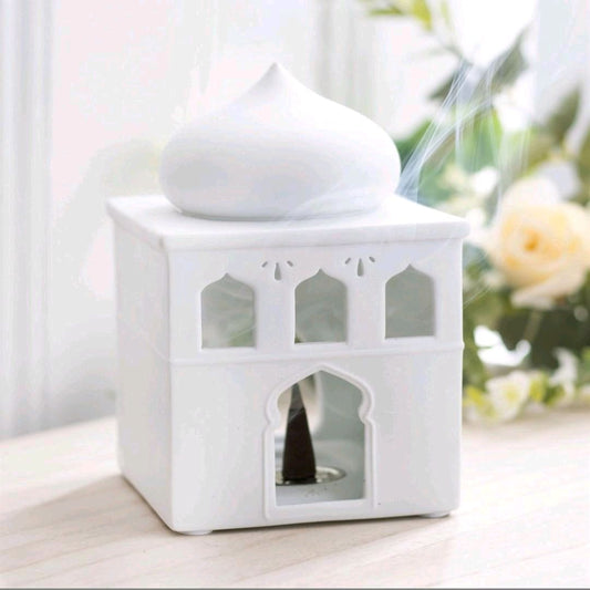 White Mosque Oil/incense burner Decor Fragrance Ornaments