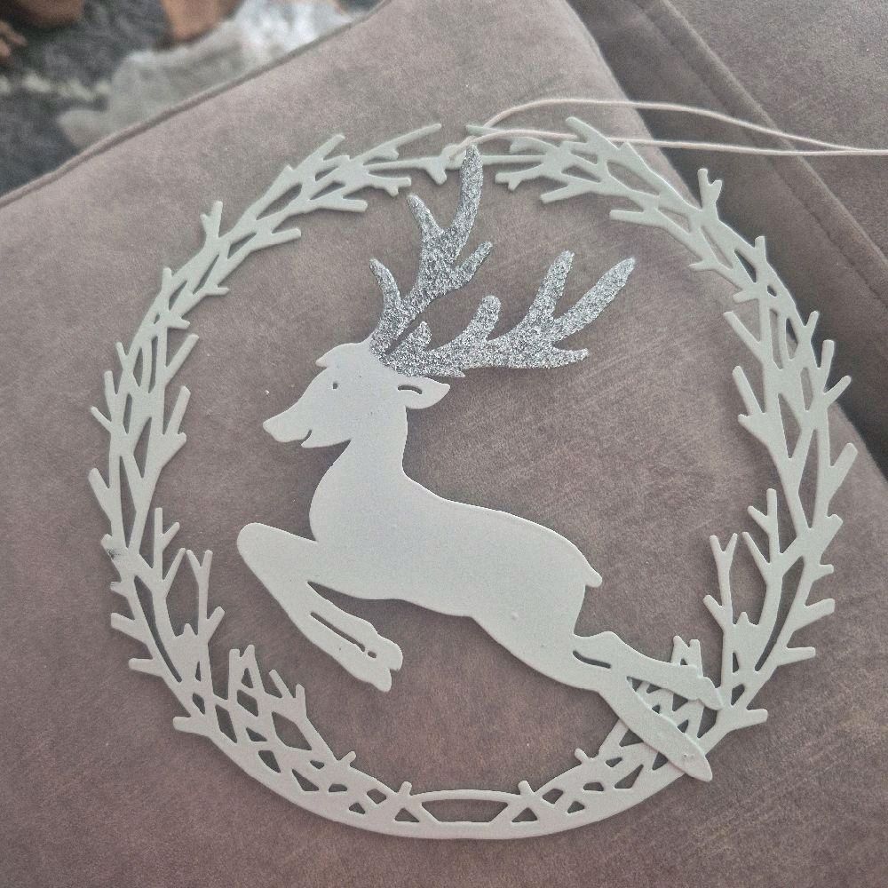 Hanging Reindeer Wreath Decoration Metal Hanger price is for 1 item
