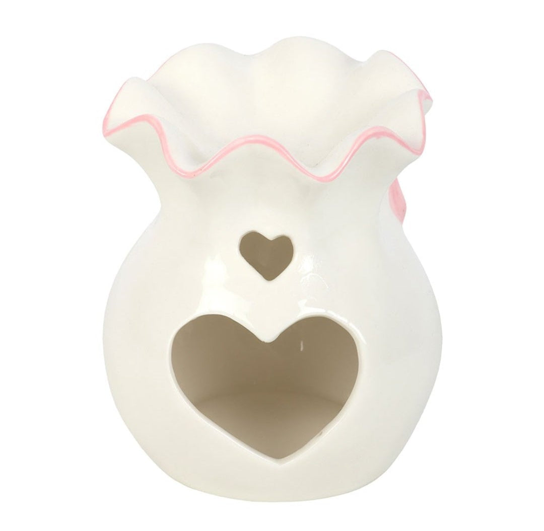 White and Pink Bow Oil Burner
