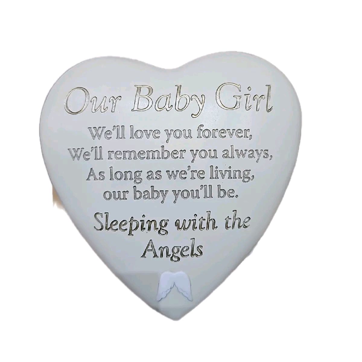 Thoughts of you, Angel baby Graveside heart plaque
