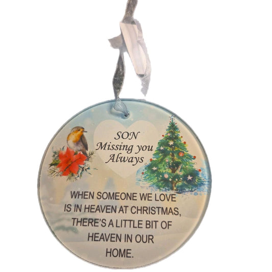 Xmas Robin Tree Hanging Disc - Hangable Decor various Ornaments Decoration
