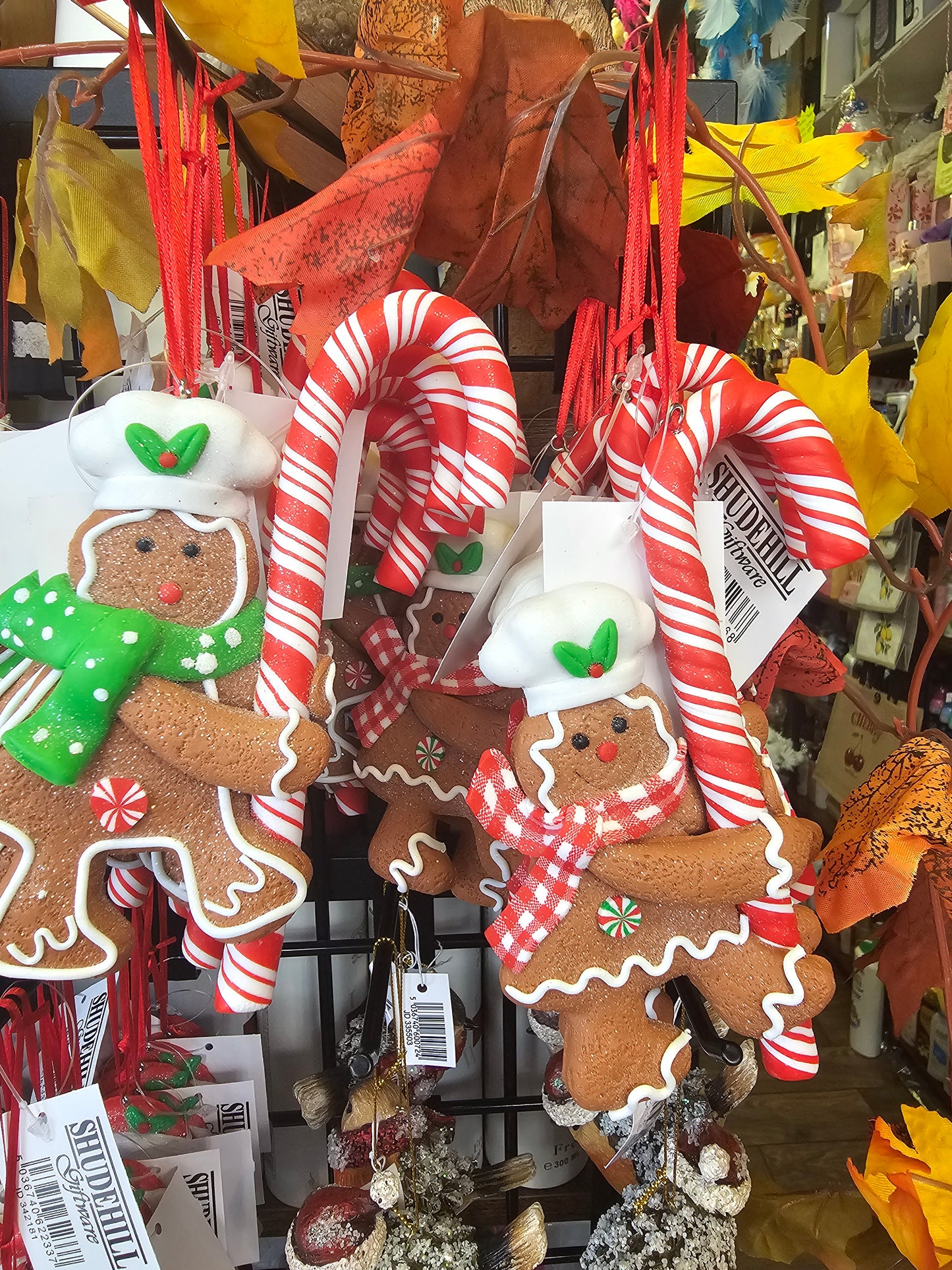 Christmas Cookie Gingerbread Man With Candy Cane ornament