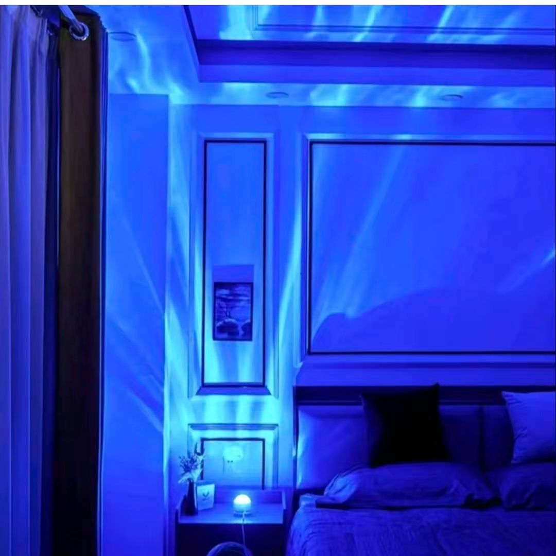 Aurora/Water Ripple Light with Remote Control, 16 Colors LED Night Lamp, USB Rechargeable, Northern Lights Ambient Light