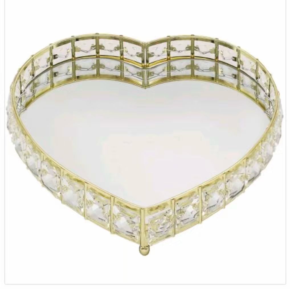 Gold Crystal Heart Tray