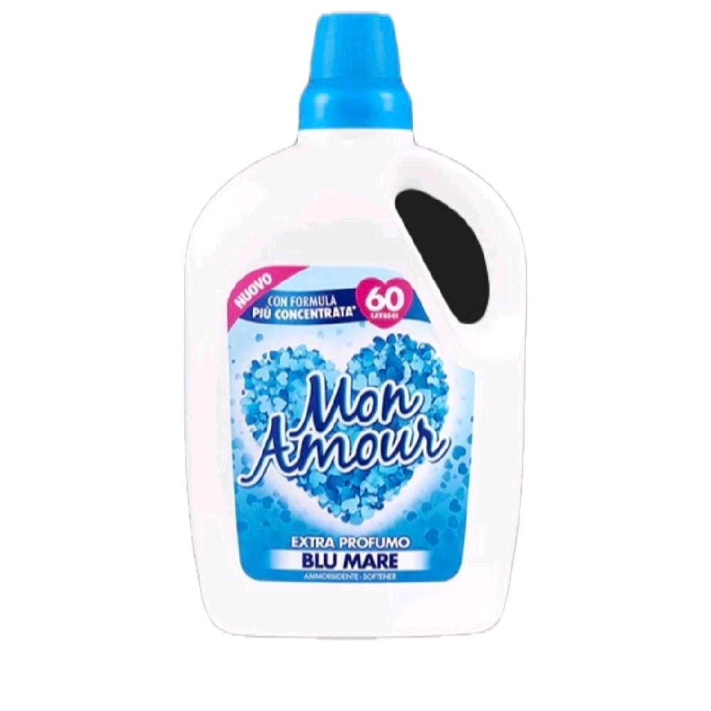 MON AMOUR Softener Concentrated Blu Mare 60 Washes 3 Litres Fabric Softener for Soft Washing Needs Household