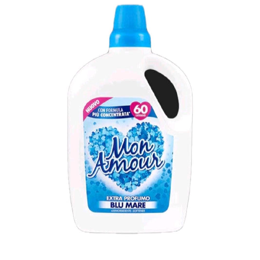 MON AMOUR Softener Concentrated Blu Mare 60 Washes 3 Litres Fabric Softener for Soft Washing Needs Household