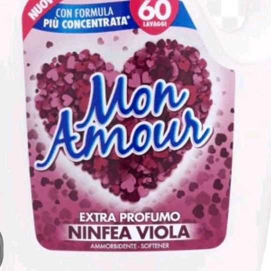 MON AMOUR Softener Concentrated Ninfea Viola 60 Washes 3 Litres Fabric Softener for Enhanced Care Cleaning with Extra Profumo NINFEA VIOLA Fragrance Floral Scented
