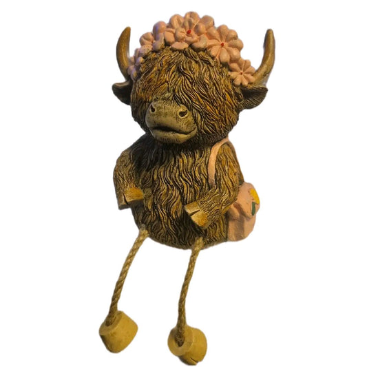 Pretty in Pink Highland Cow Money Bank